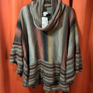 Kamana Striped Multicolor Cowl Neck Sweater